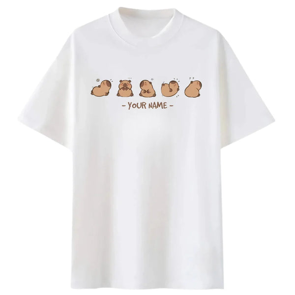 Áo Thun Oversize Cá Nhân Hóa Cute Emotion Capybara RIENGVN