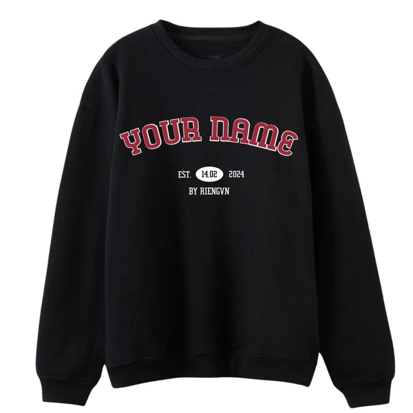 Áo Sweater In Tên Basic Text Oldschool RIENGVN