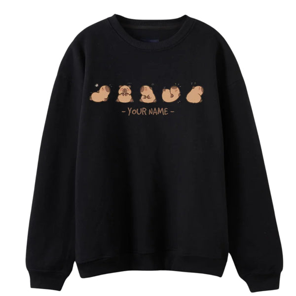 Áo Sweater Cá Nhân Hóa Cute Emotion Capybara RIENGVN