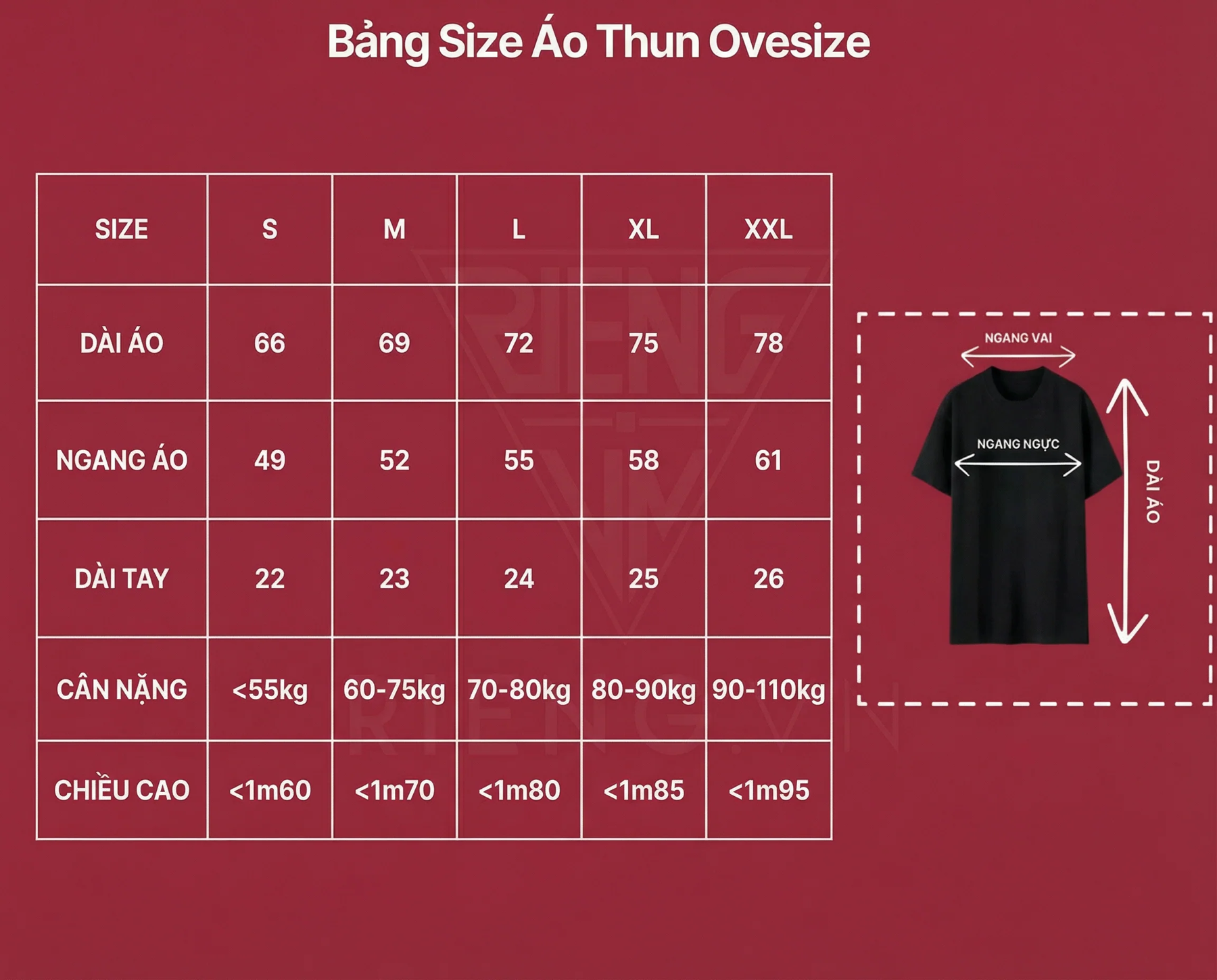 Bảng size