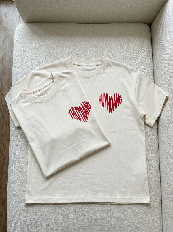 Áo Thun Oversize In Tên Shape Heart RIENGVN