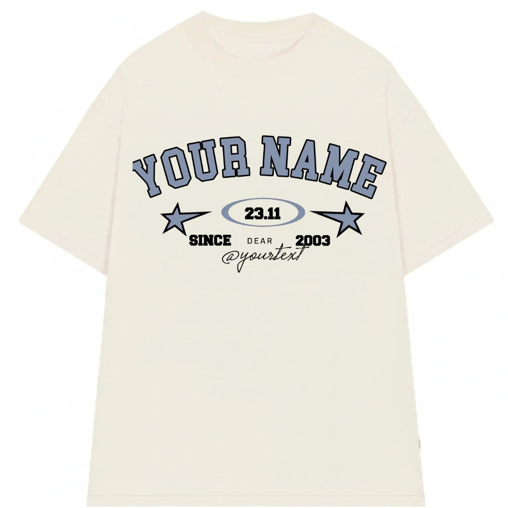 Áo Thun Oversize In Tên Basic Text Chilling Star Collage Style RIENGVN