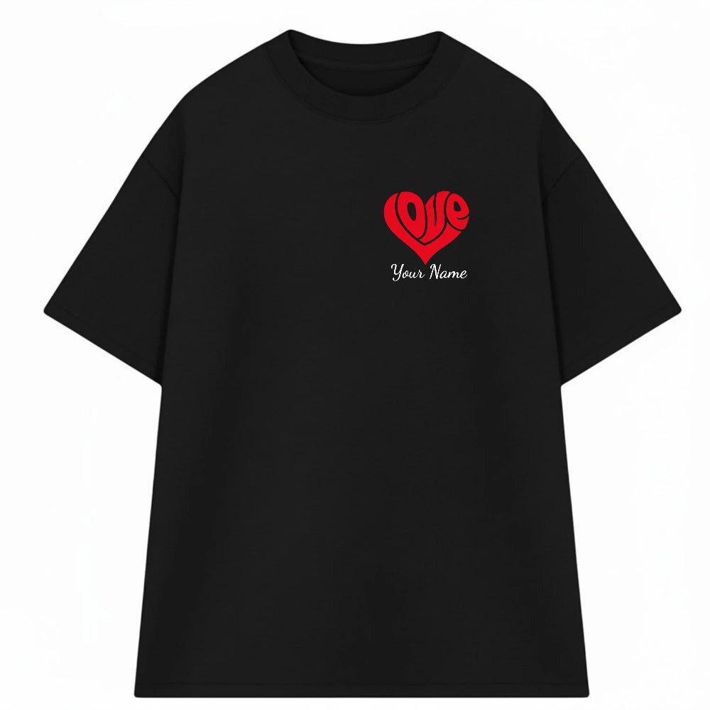 Áo Thun Shape Heart In tên