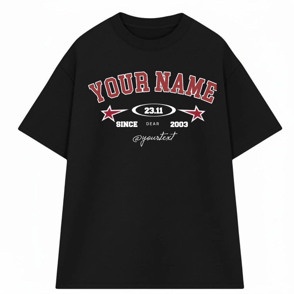 Áo Thun Oversize In Tên Basic Text Chilling Star Collage Style RIENGVN