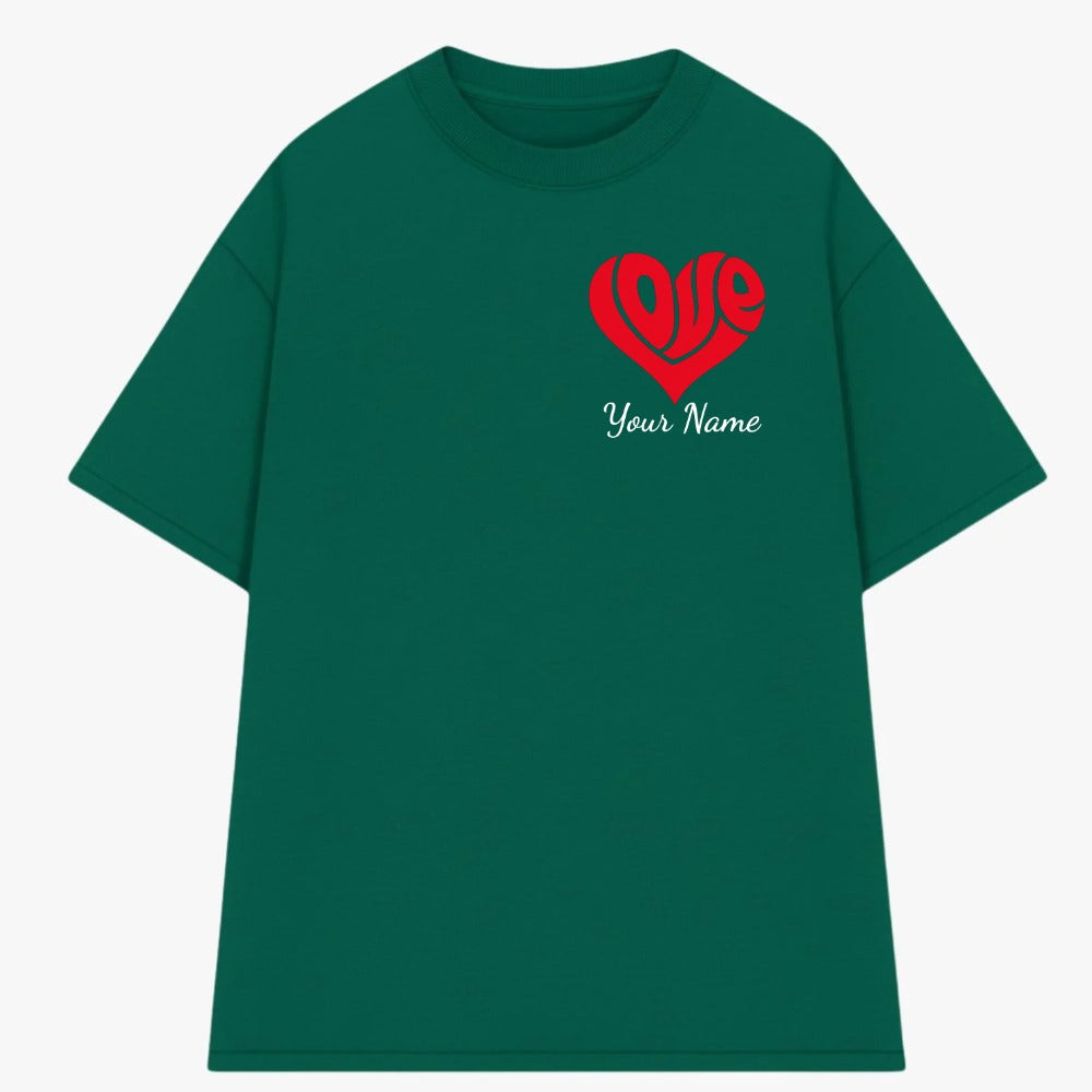 Áo Thun Shape Heart In tên