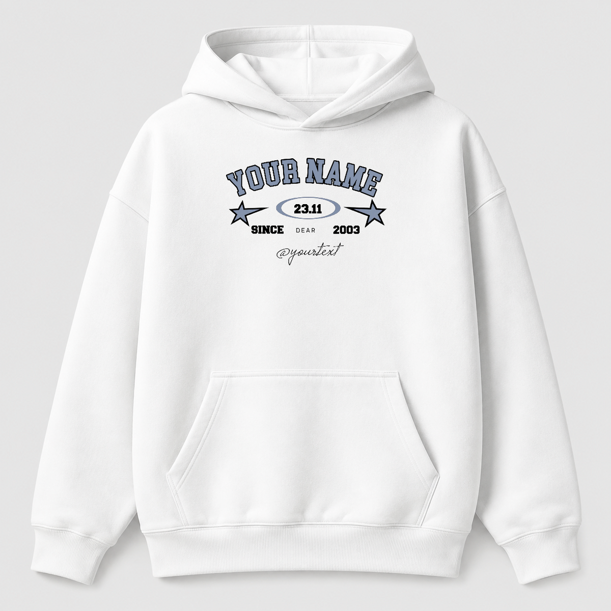 Áo hoodie Oversize In Tên Basic Text Chilling Star Collage Style RIENGVN — vùng in hoodie lớn v8