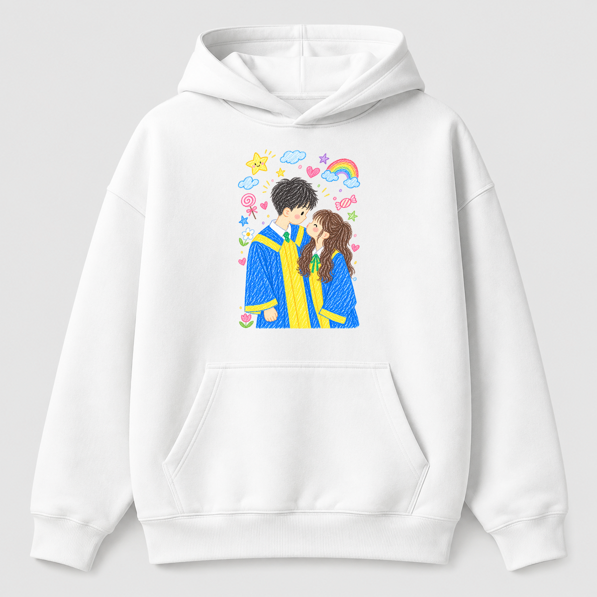 Áo hoodie Chân Dung Sáp Màu Cá Nhân Hóa RIENGVN — vùng in hoodie lớn v8