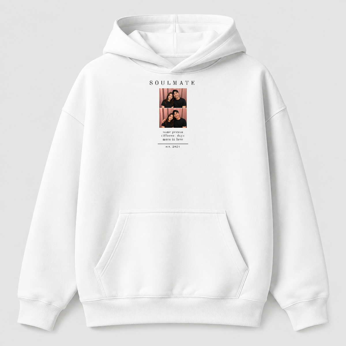 Áo hoodie Soulmate 2 Ảnh Và Năm Kỷ Niệm RIENGVN — vùng in hoodie lớn v7