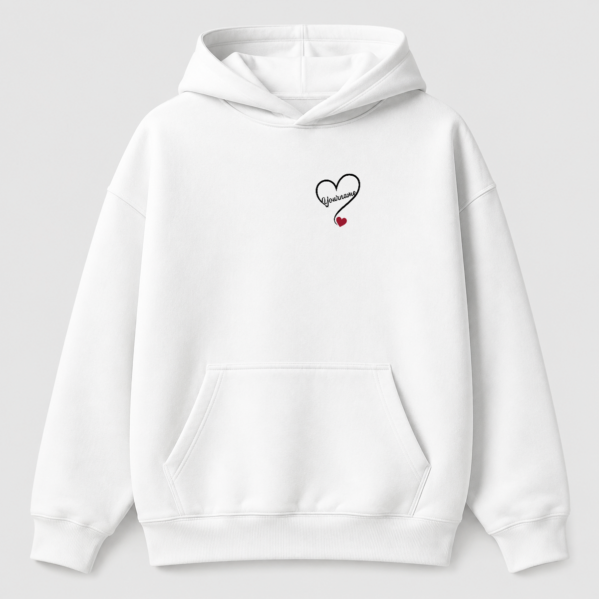 Áo hoodie Oversize Cá Nhân Hóa Basic Mã 004 RIENGVN — thiết kế Trắng
