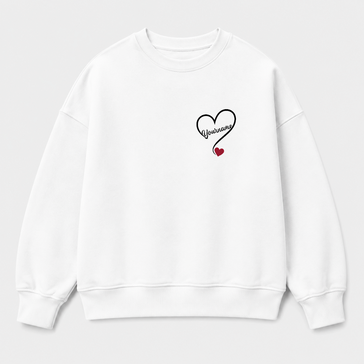 Áo sweater Oversize Cá Nhân Hóa Basic Mã 004 RIENGVN — thiết kế Trắng