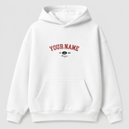 Áo hoodie Oversize In Tên Basic Text Oldschool RIENGVN ver 3 — thiết kế Trắng