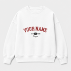 Áo sweater Oversize In Tên Basic Text Oldschool RIENGVN ver 3 — thiết kế Trắng
