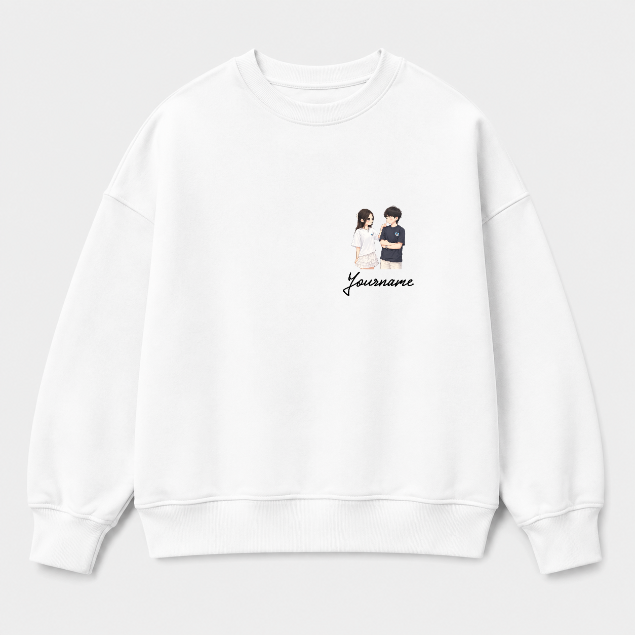 Áo sweater Cá Hoạt Hình Style — thiết kế Trắng