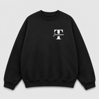 Áo sweater Oversize In Tên Text Split Riengvn — thiết kế Đen