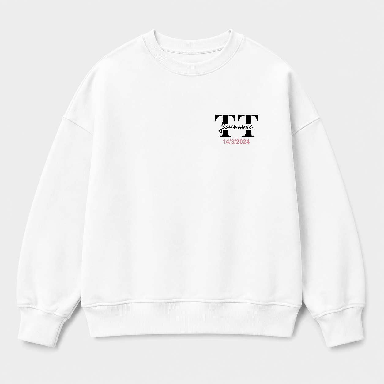 Áo sweater Oversize In Tên Text Split 2 Riengvn — thiết kế Trắng