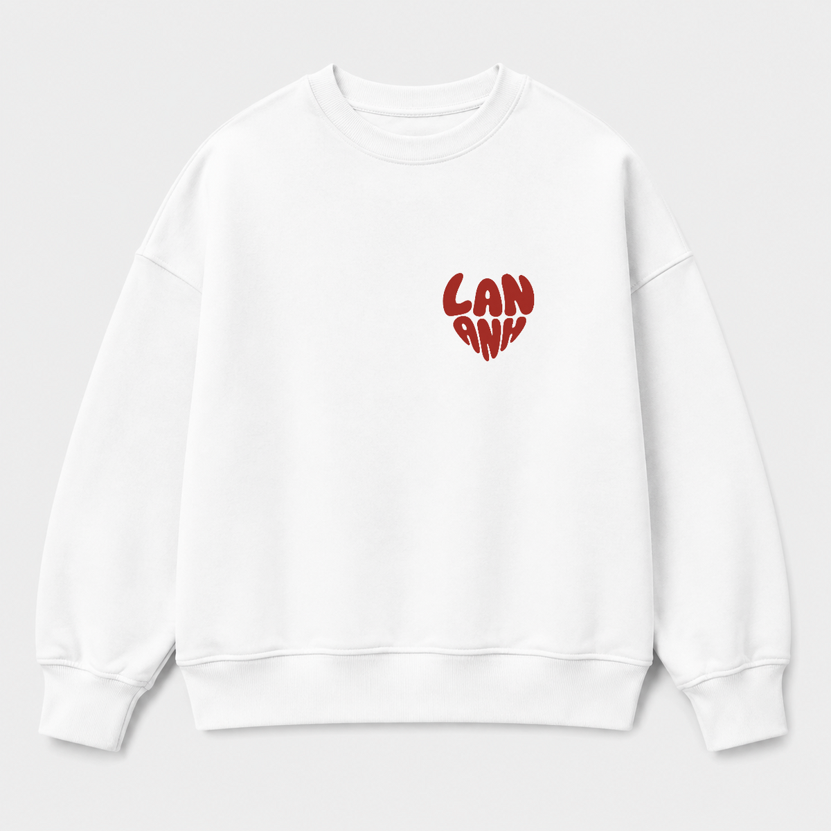Áo sweater Cá nhân hoá shape heart — thiết kế Trắng