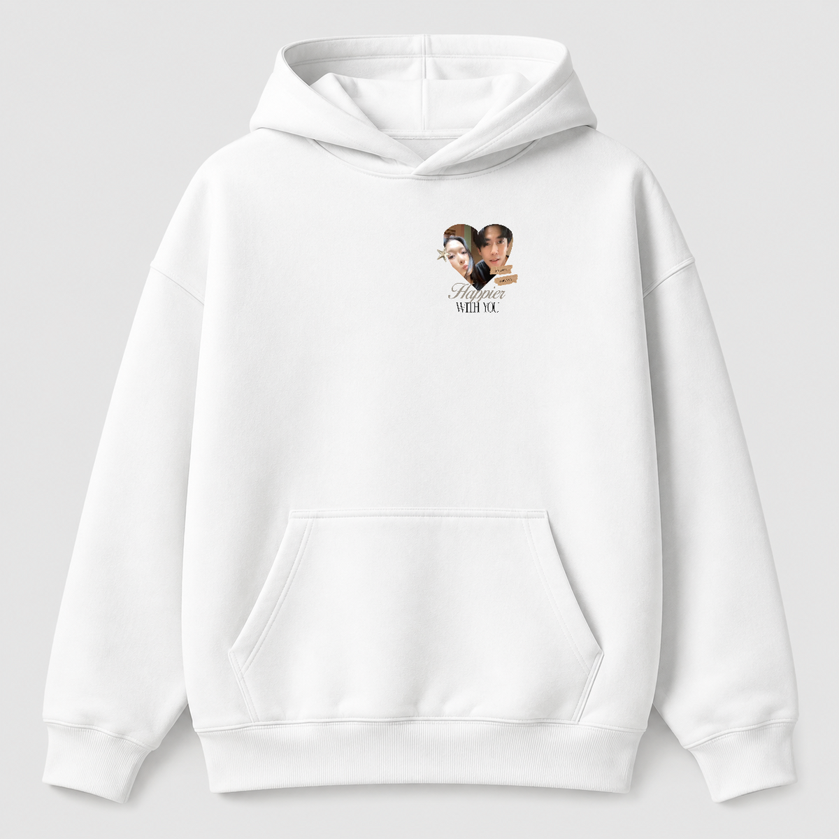 Áo hoodie Cá nhân hoá Image Heart — thiết kế Trắng