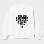 Áo sweater Multi Image Heart Riengvn — thiết kế Trắng