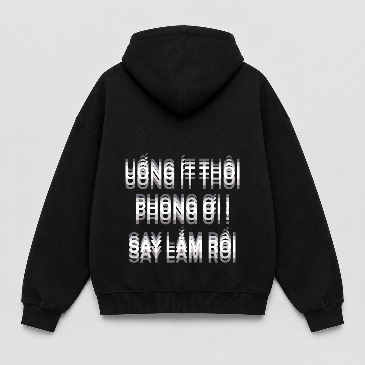 Áo hoodie Uống Ít Thôi — thiết kế Đen