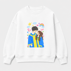 Áo sweater Chân Dung Sáp Màu Cá Nhân Hóa RIENGVN — thiết kế Trắng