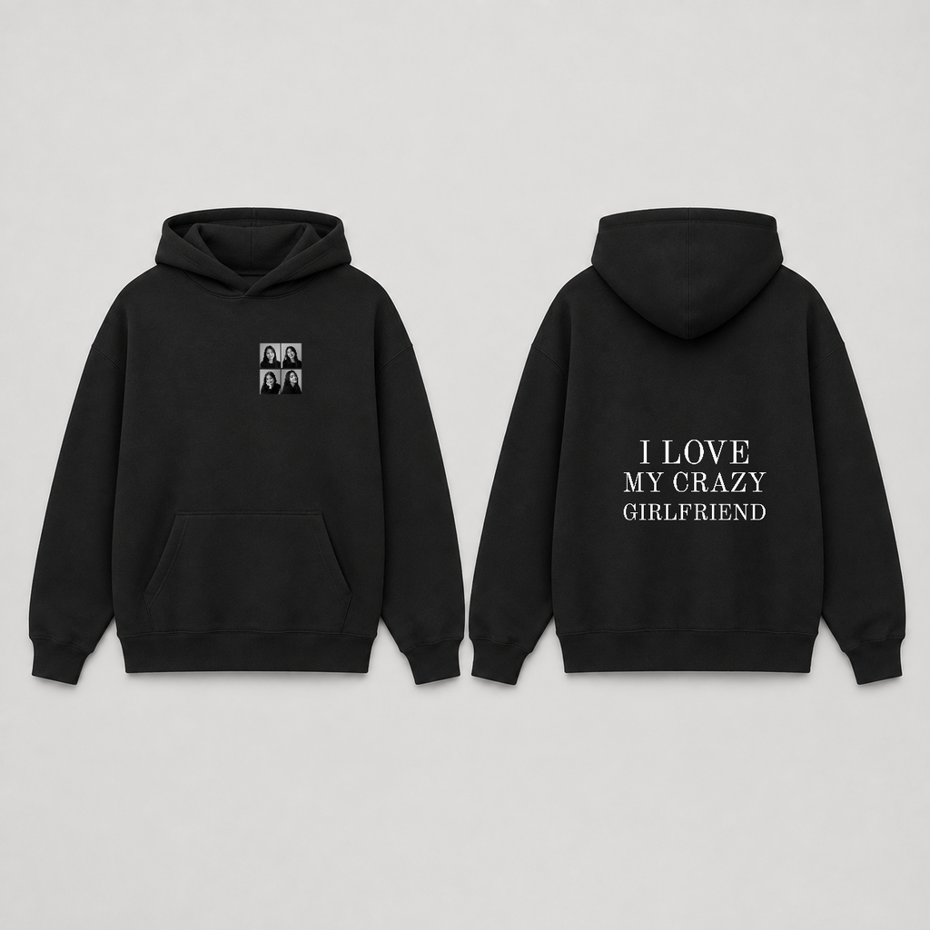 Áo hoodie I Love My Crazy Girlfriend 4 Ảnh RIENGVN — thiết kế Đen