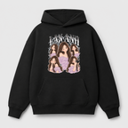 Áo hoodie Chibi Collage 5 Dáng In Tên RIENGVN — thiết kế Đen
