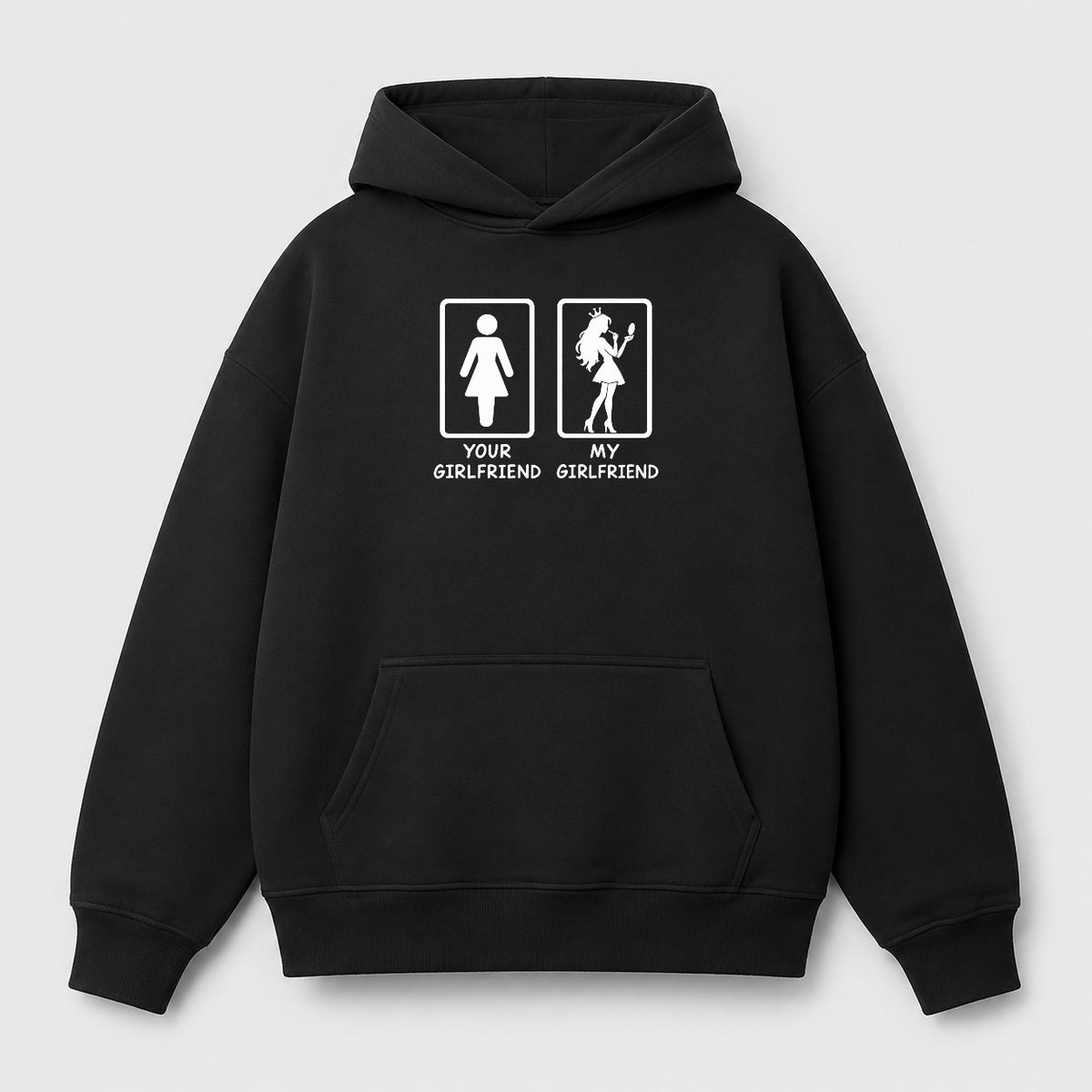 Áo Hoodie Your Girlfriend My Girlfriend – Chọn Sư Tử / Cô Gái | RIENGVN — Đen — Cô gái