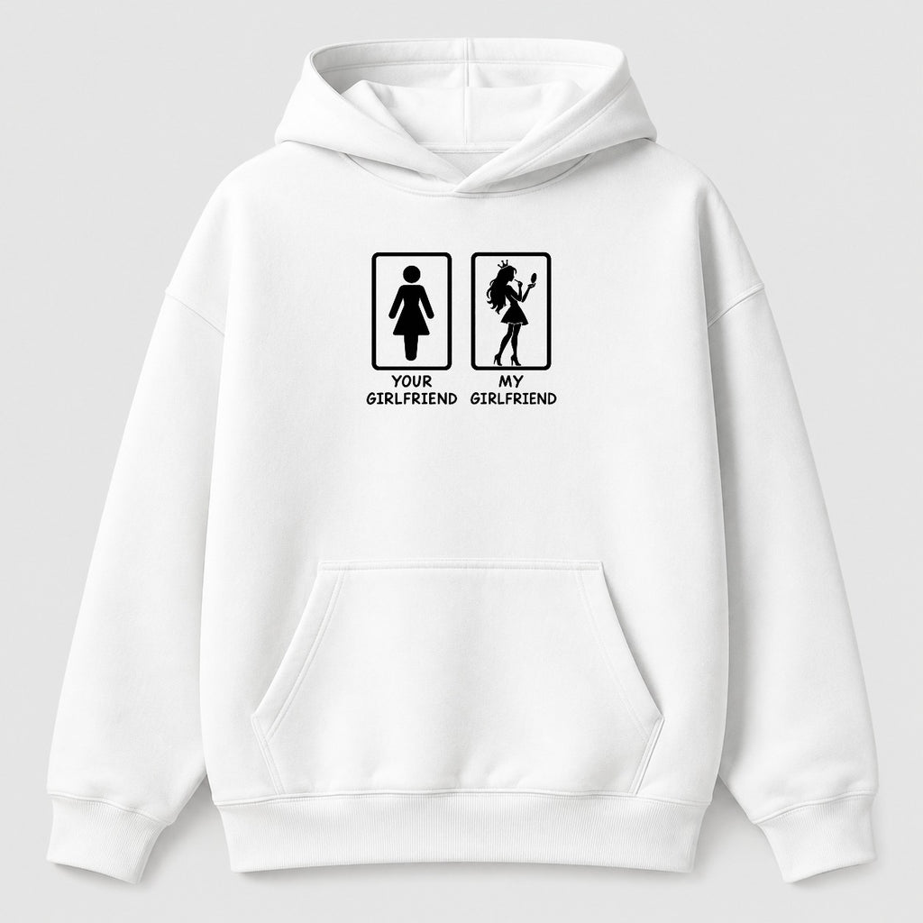 Áo Hoodie Your Girlfriend My Girlfriend – Chọn Sư Tử / Cô Gái | RIENGVN — Trắng — Cô gái