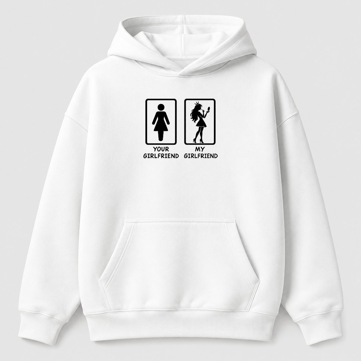 Áo Hoodie Your Girlfriend My Girlfriend – Chọn Sư Tử / Cô Gái | RIENGVN — Trắng — Cô gái