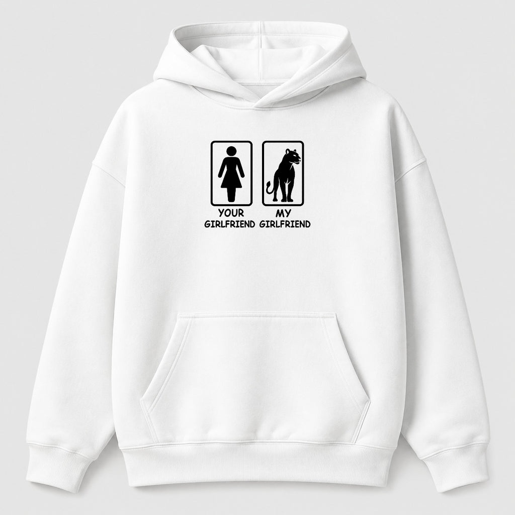 Áo Hoodie Your Girlfriend My Girlfriend – Chọn Sư Tử / Cô Gái | RIENGVN — Trắng — Sư tử