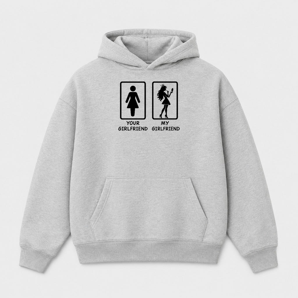 Áo Hoodie Your Girlfriend My Girlfriend – Chọn Sư Tử / Cô Gái | RIENGVN — Xám — Cô gái