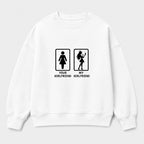 Áo Sweater Your Girlfriend My Girlfriend – Chọn Sư Tử / Cô Gái | RIENGVN — Trắng — Cô gái