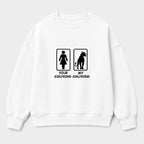 Áo Sweater Your Girlfriend My Girlfriend – Chọn Sư Tử / Cô Gái | RIENGVN — Trắng — Sư tử