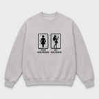 Áo Sweater Your Girlfriend My Girlfriend – Chọn Sư Tử / Cô Gái | RIENGVN — Xám — Cô gái