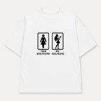 Áo Thun Your Girlfriend My Girlfriend – Chọn Sư Tử / Cô Gái | RIENGVN — Trắng — Cô gái