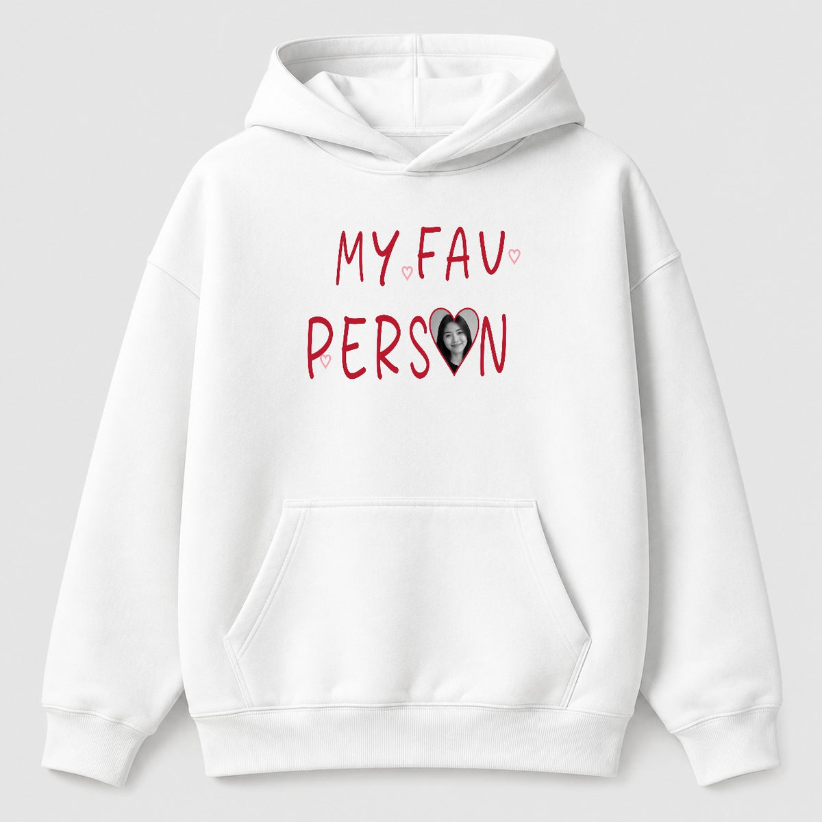 Áo hoodie My Fav Person – Cá Nhân Hóa | RIENGVN — Trắng — Thiết kế mặt trước