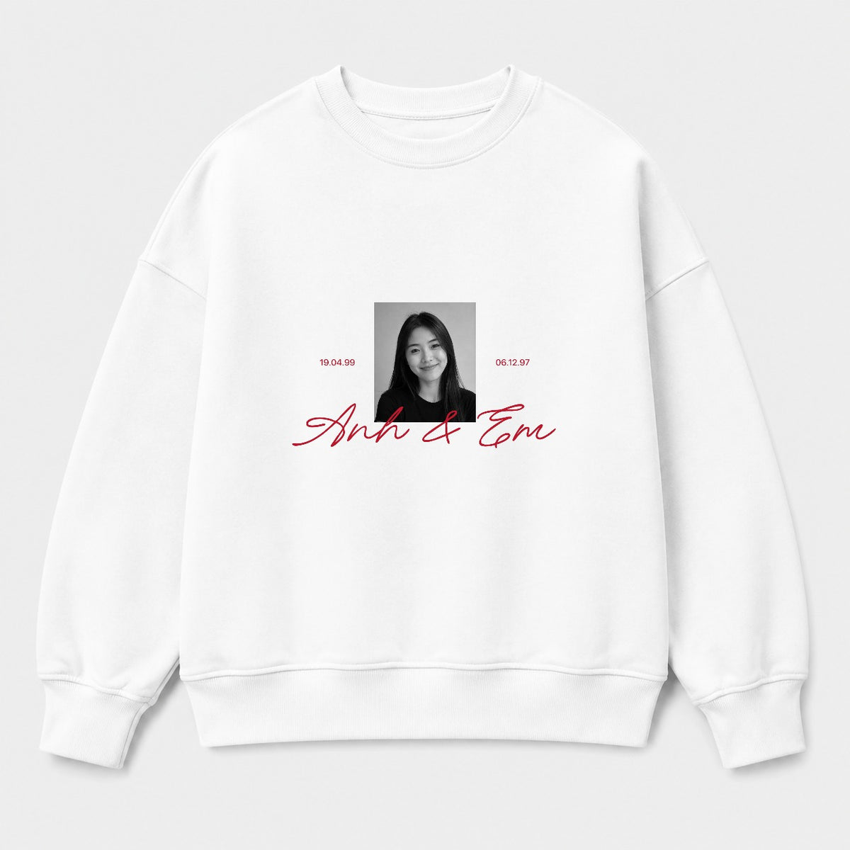 Tên & Ngày Kỷ Niệm — Trắng — Dancing Script