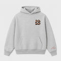 Áo Hoodie 4 Ảnh & Lời Nhắn Tay Áo — Xám — 4 ảnh màu ngực và chữ tay áo