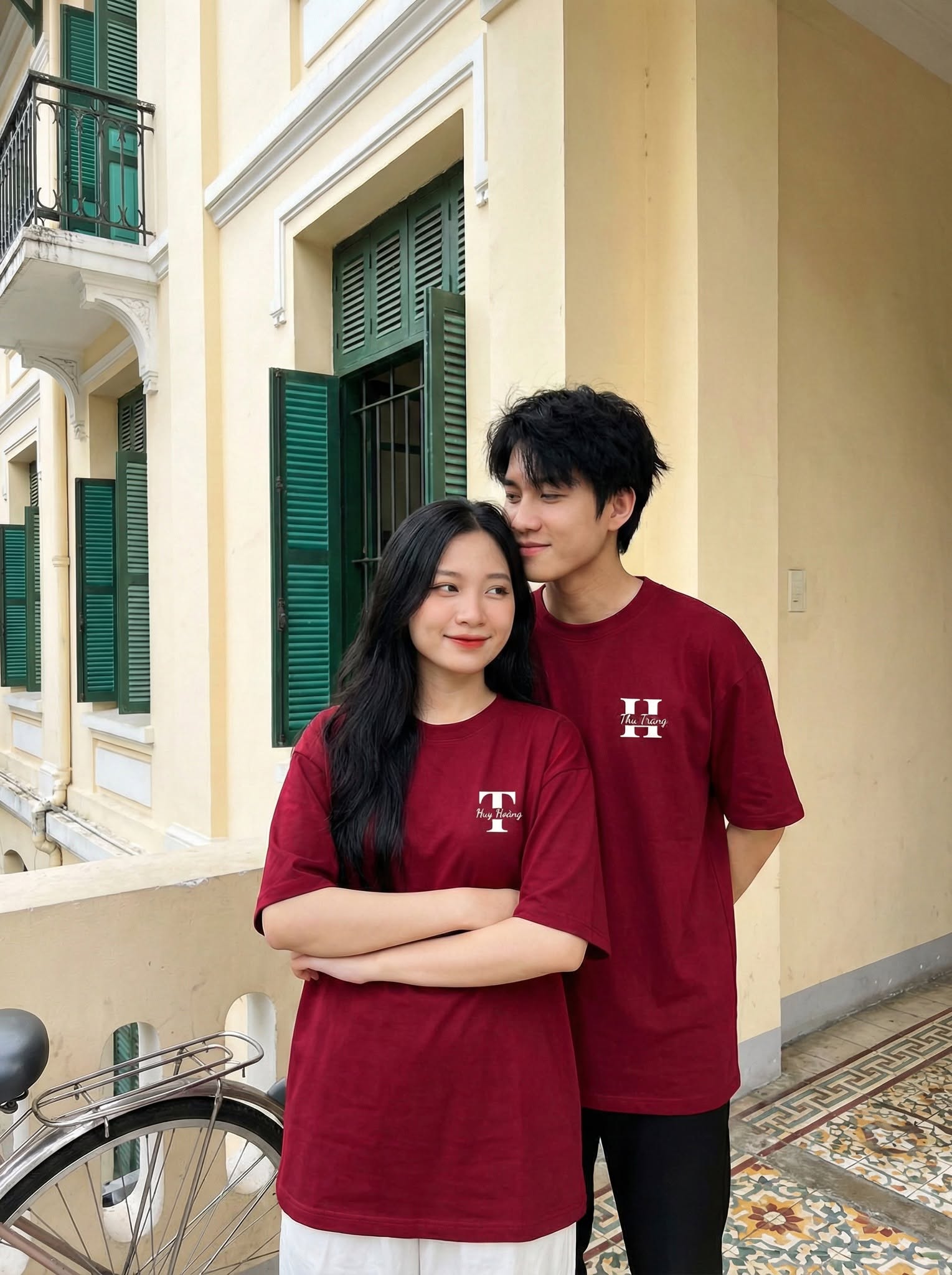 Áo đôi đỏ đô RIENG.VN